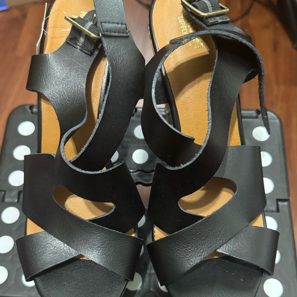 Target Black Sandals with Criss-Cross Straps